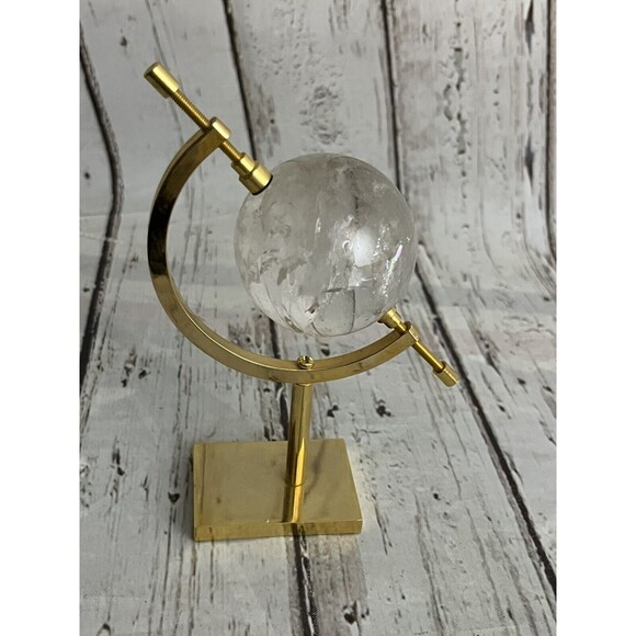 Brass Caliper with Crystal? Ball Vintage Table Décor - Picture 1 of 7